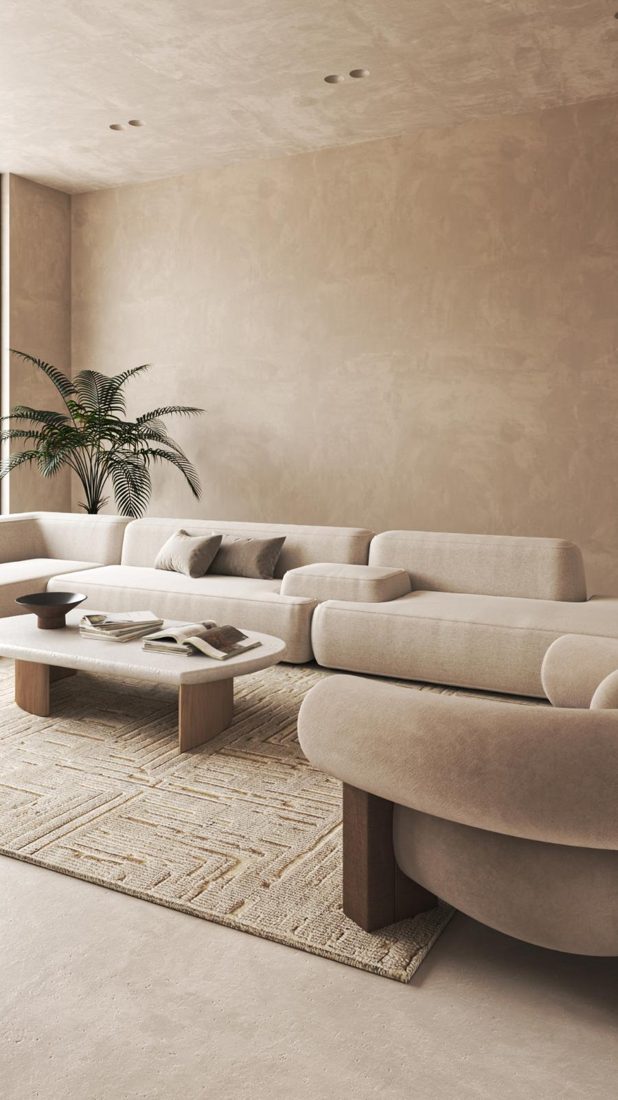 Salón de estilo minimalista con interiorismo por Koviclux en Barcelona